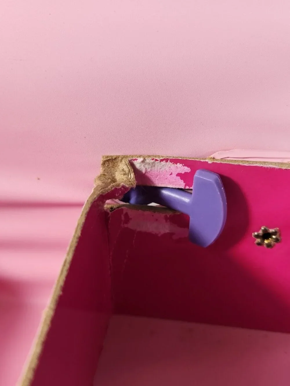Vtg Mattel Barbie Pink Carrying Case Vinyl 1989 Doll Fashion + Hangers READ Desc
